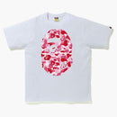 Bape Abc Camo Big Ape Head Tee White/Pink
