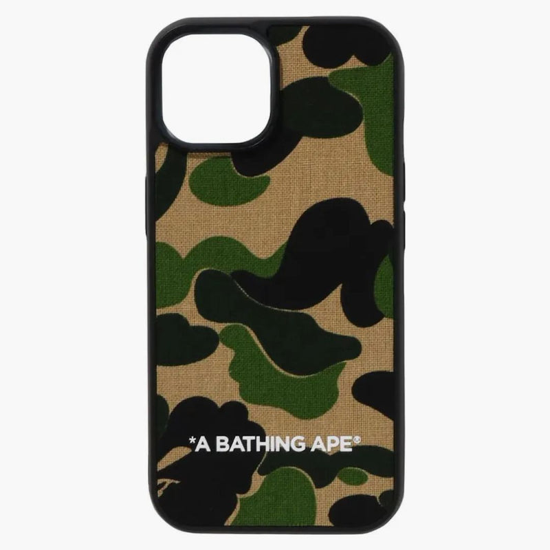 BAPE ABC CAMO CAMO țesătură iPhone 15 carcasă verde