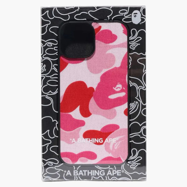 BAPE ABC CAMO CAMO țesătură iPhone 15 carcasă roz