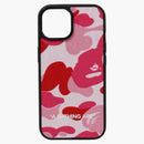 Bape Abc Camo Cloth Fabric iphone 15 Case Pink