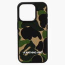Bape Abc Camo Cloth Fabric Iphone 15 Pro Case Green