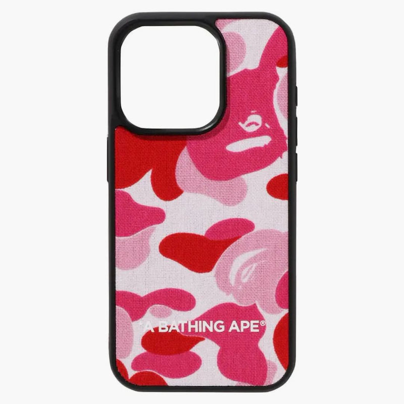 BAPE ABC CAMO CAMO țesătură iPhone 15 pro carcasă roz roz