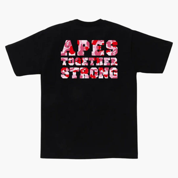 Bape Abc Camo College Ats Tee Black/pink