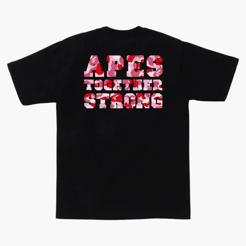 BAPE ABC CAMO COLLEGE ATS TEE NERO/PINK