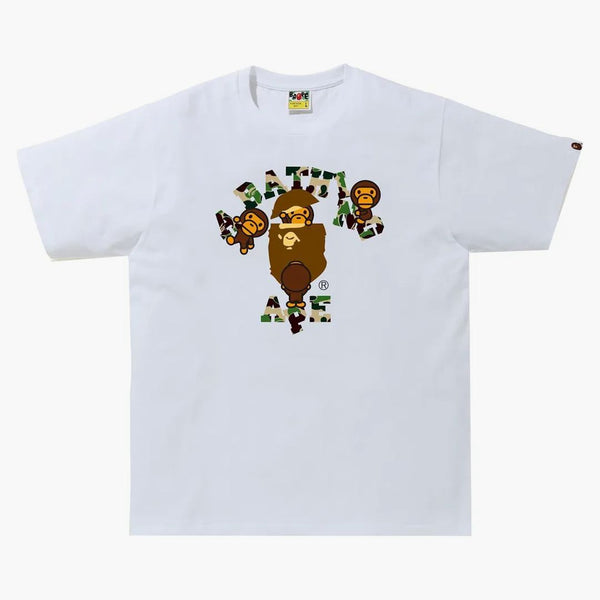Bape ABC Camo College Milo Tea (FW21) bílá/zelená