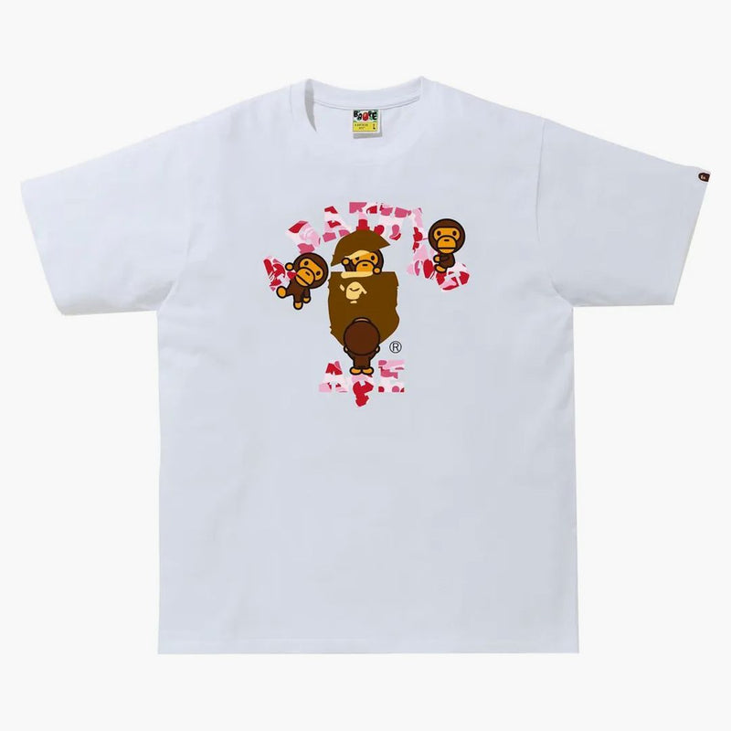 Bape ABC Camo College Milo Tea (FW21) bílá/růžová