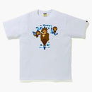 Bape Abc Camo College Milo Tee White/Blue