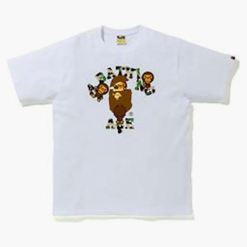 Bape Abc Camo College Milo Tee White/Green