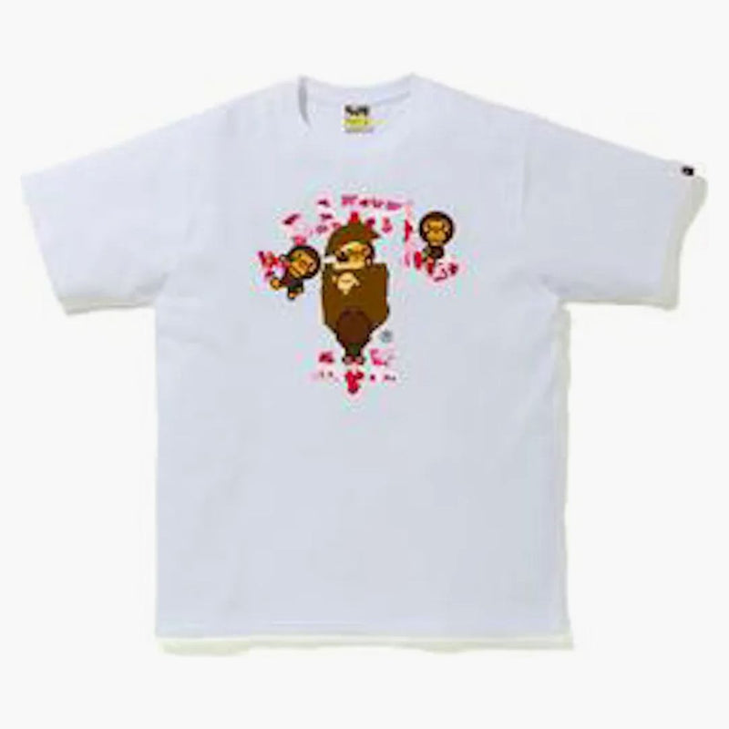 Bape Abc Camo College Milo Tee White/Pink
