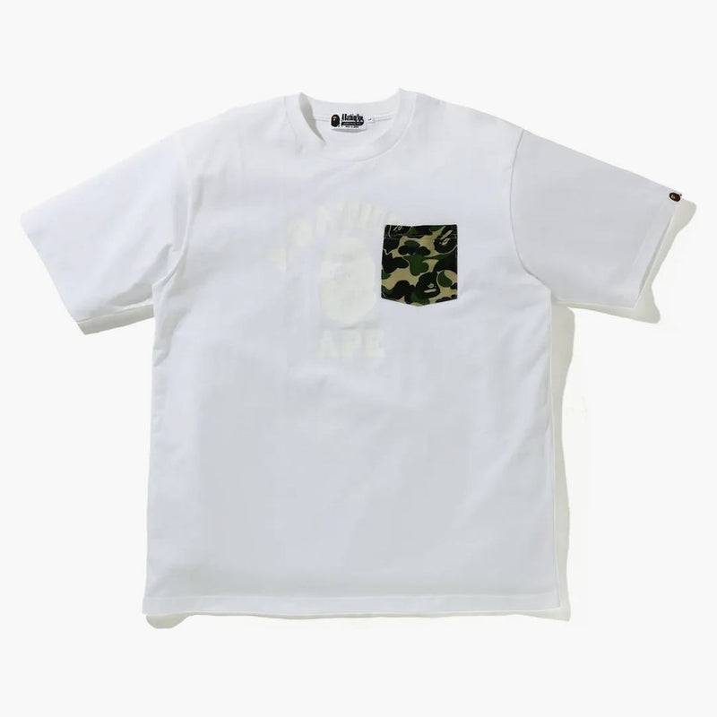BAPE ABC CAMO COLLEGE RELAJO Fit Pocket Tee White