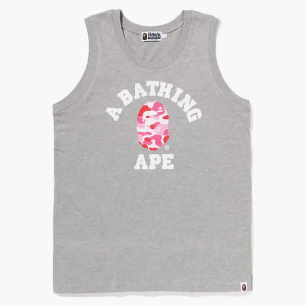 Bape Abc Camo College Tank Top Gray Pink