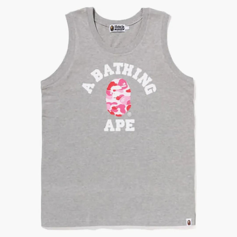 Bape Abc Camo College Tank Top Gray Pink