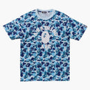 Bape Abc Camo College Tee Blue