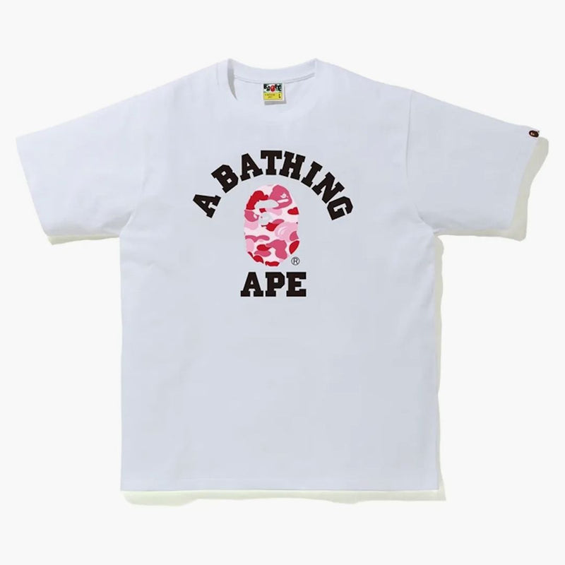 Bape Abc Camo College Tee White/pink