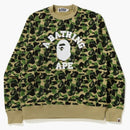 Bape Abc Camo College Wide Crewneck Green