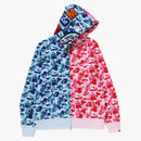 Bape Abc Camo Crazy Shark Full Zip Hoodie Blue/pink