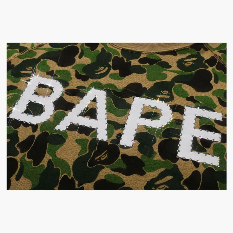 Bape Abc Camo Crystal Stone Crewneck Green