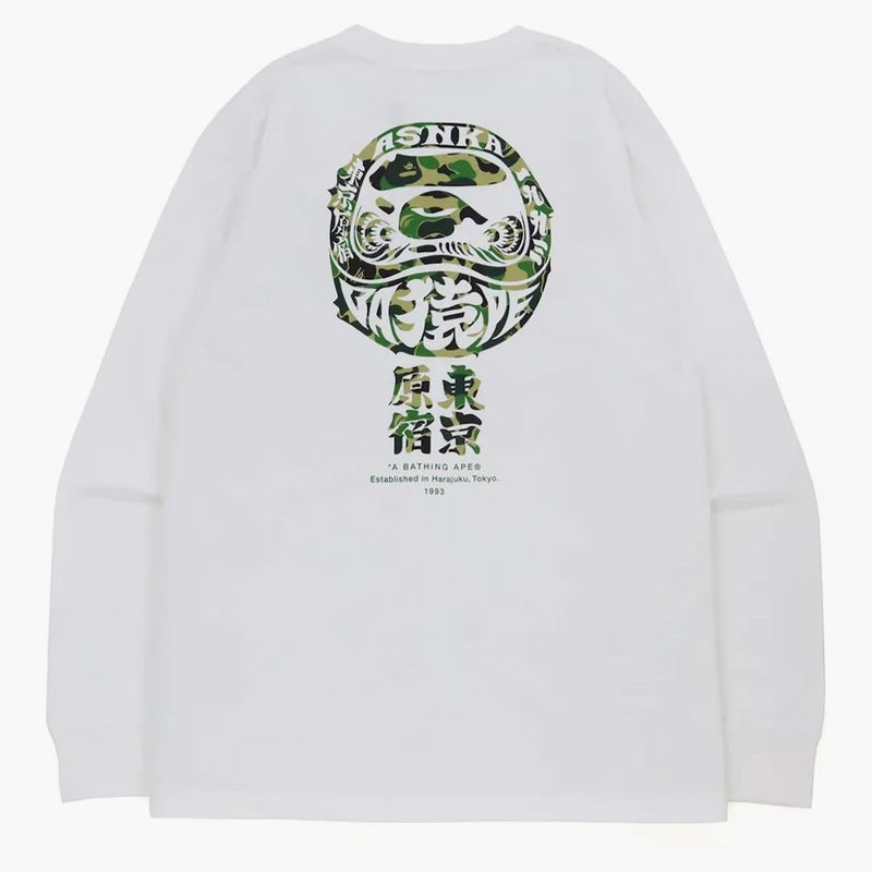 Bape ABC Camo Dada Relaxed Fit L/S TEE White