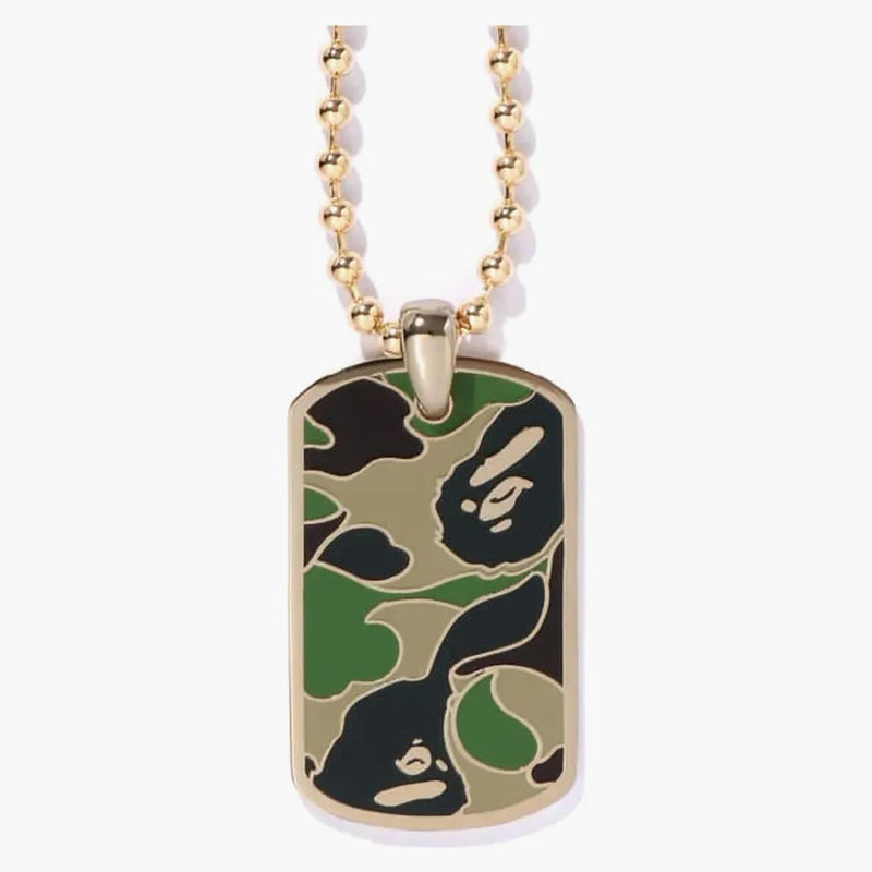 Bape Abc Camo Dog Tag Set Necklace Gold