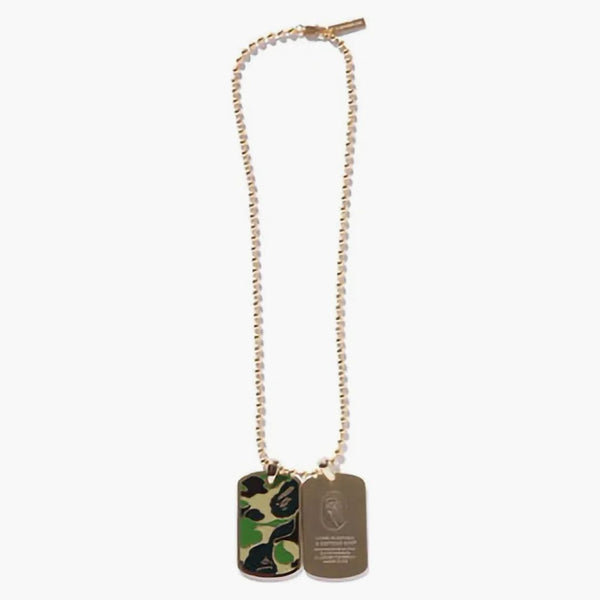 Bape Abc Camo Dog Tag Set Necklace Gold