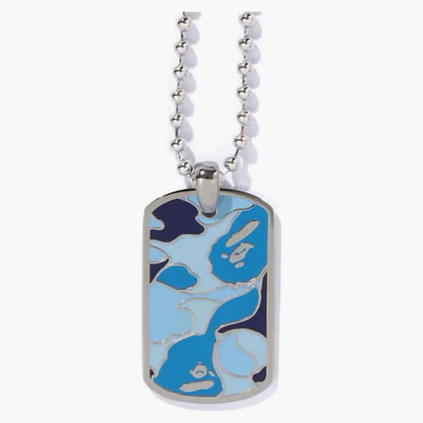Bape Abc Camo Dog Tag Set Necklace Silver