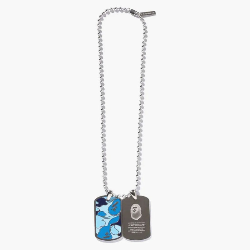 Bape Abc Camo Dog Tag Set Necklace Silver