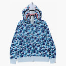 Bape Abc Camo Double Shark Full Zip Hoodie (fw23) Blue