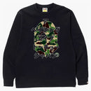 Bape Abc Camo Japanese Letters L/s Tee Black/green