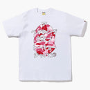 Bape abc camo letras japonesas té blanco rosa