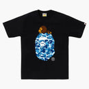 Bape Abc Camo Milo On Big Ape Tee (ss25) Black/blue