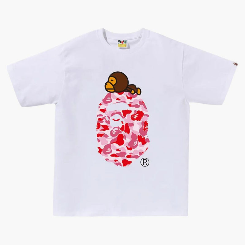 BAPE ABC CAMO MILO ON Big Ape Tea (SS25) bílá/růžová