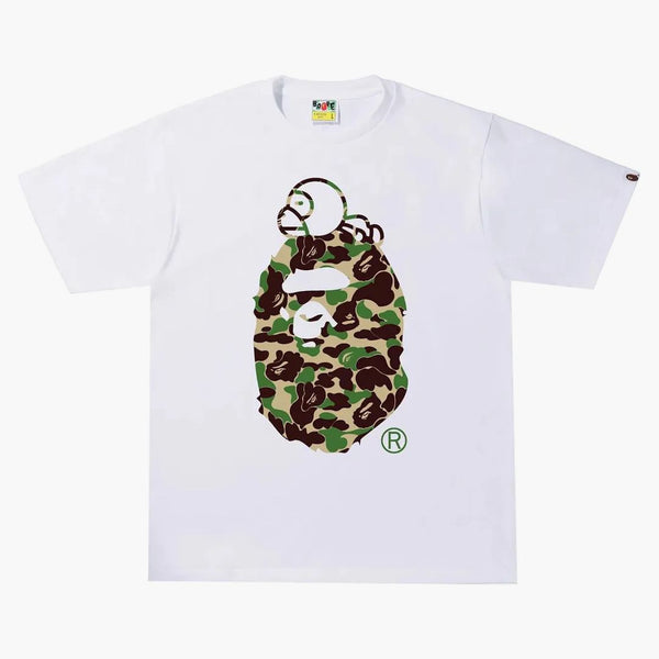 Bape Abc Camo Milo on Big Ape Tee White/Green