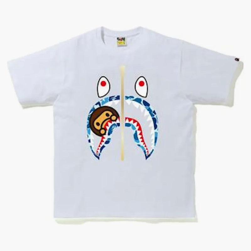 BAPE ABC Camo Milo Shark Tee White/Blue