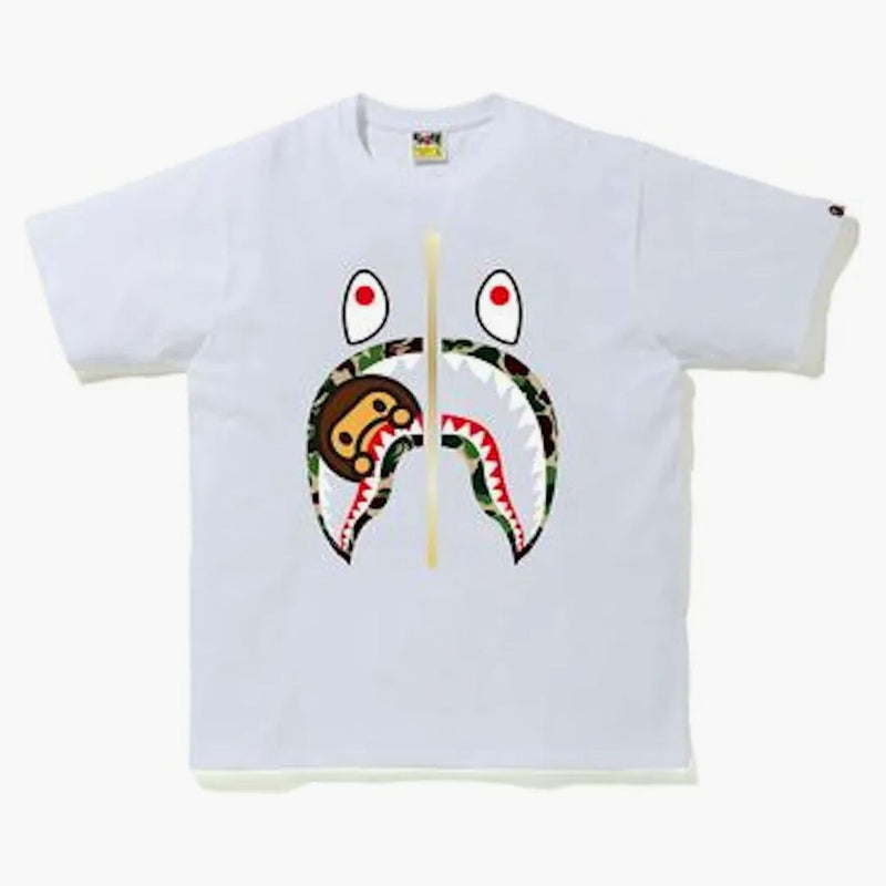 Bape Abc Camo Milo Shark Tee White/Green
