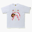 Bape Abc Camo Milo Shark Tee White/Pink