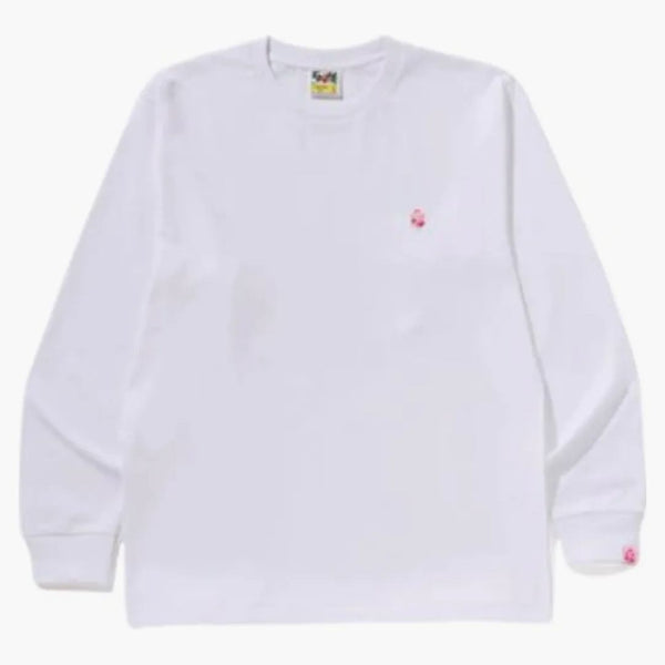 BAPE ABC CAMO ONE BOD L/S TEE WHITE/PINK