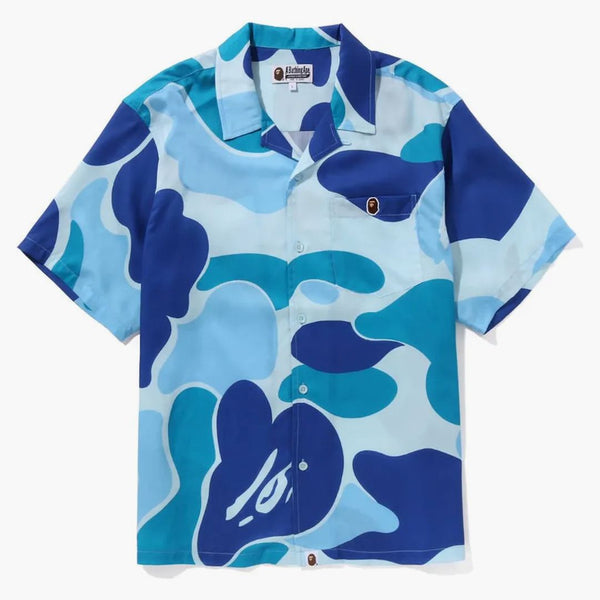 Bape Abc Camo Open Collar Shirt Blue
