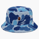 Bape Abc Camo Pile Jacquard Bucket has Blue