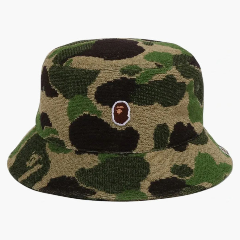 BAPE ABC Camo Pile Jacquard Bucket má zelenou