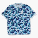 Bape Abc Camo Pile Jacquard Relaxed Fit Polo Shirt Blue