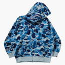 BAPE ABC Camo Rayon se uvolnil fit Shark Full Zip Hoodie Blue