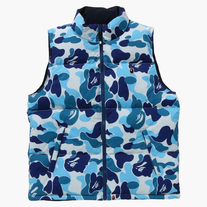 Bape Abc Camo Reversible Down Vest Blue