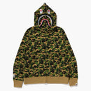 Bape Abc Camo Separate Shark Full Zip Hoodie Green