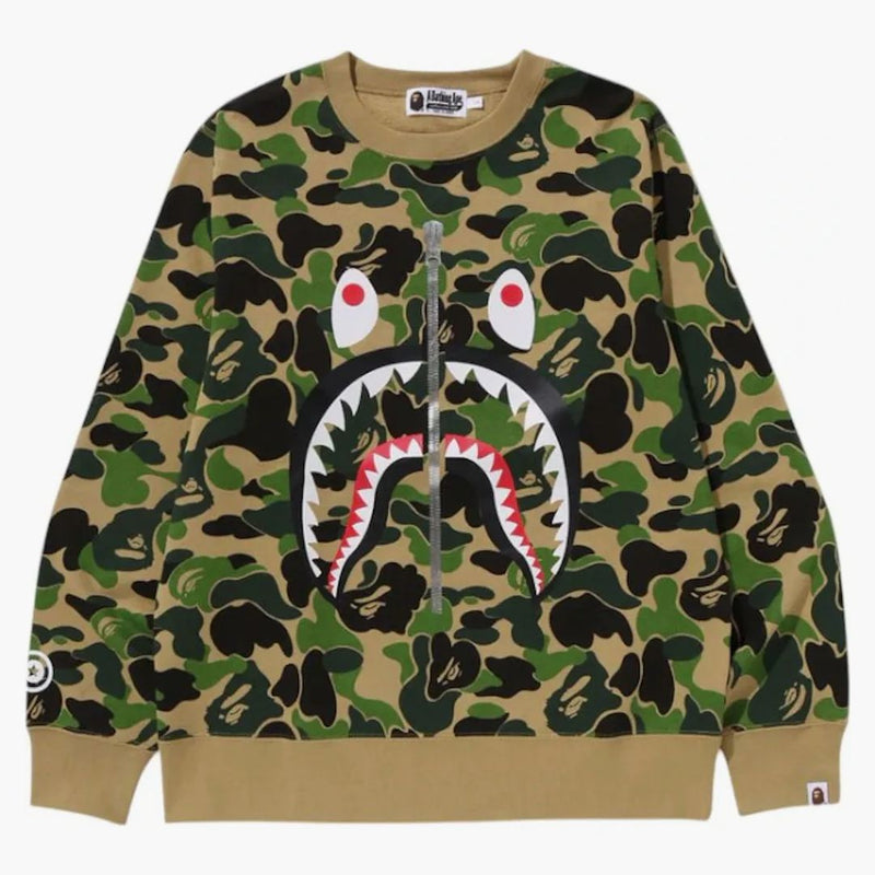 Mikina BAPE ABC Camo Shark CrewNeck Green