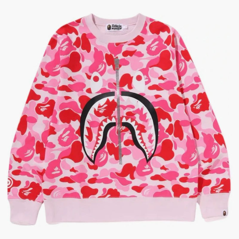 BAPE ABC Camo Shark Shark Crewneck mikina růžová