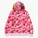 Bape Abc Camo Shark Half Zip Pullover Hoodie Pink