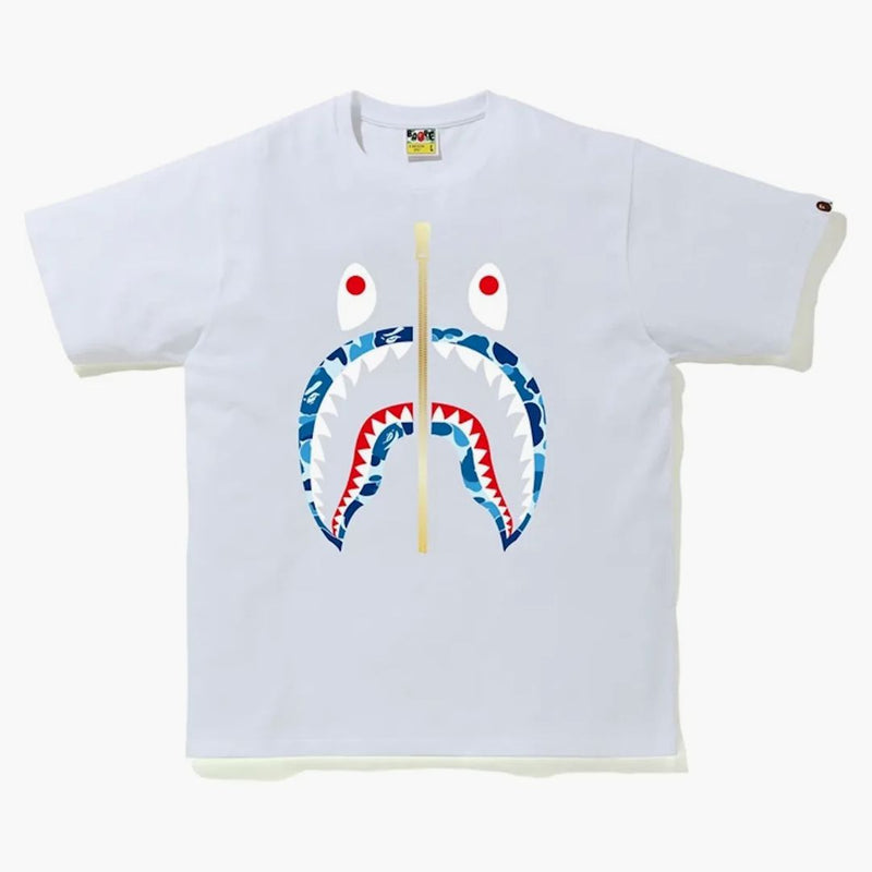 Bape Abc Camo Shark Tee White/Blue