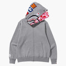 Bape Abc Camo Shark Wide Fit Full Zip Double Hoodie Gray