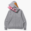 Bape Abc Camo Shark Wide Fit Full Zip Double Hoodie Gray