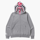 Bape Abc Camo Shark Wide Fit Full Zip Double Hoodie Gray